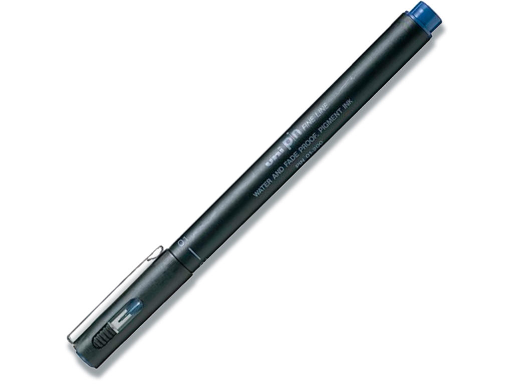 Fineliner, Blå, 0.1 mm, 1 stk, uni pin 200