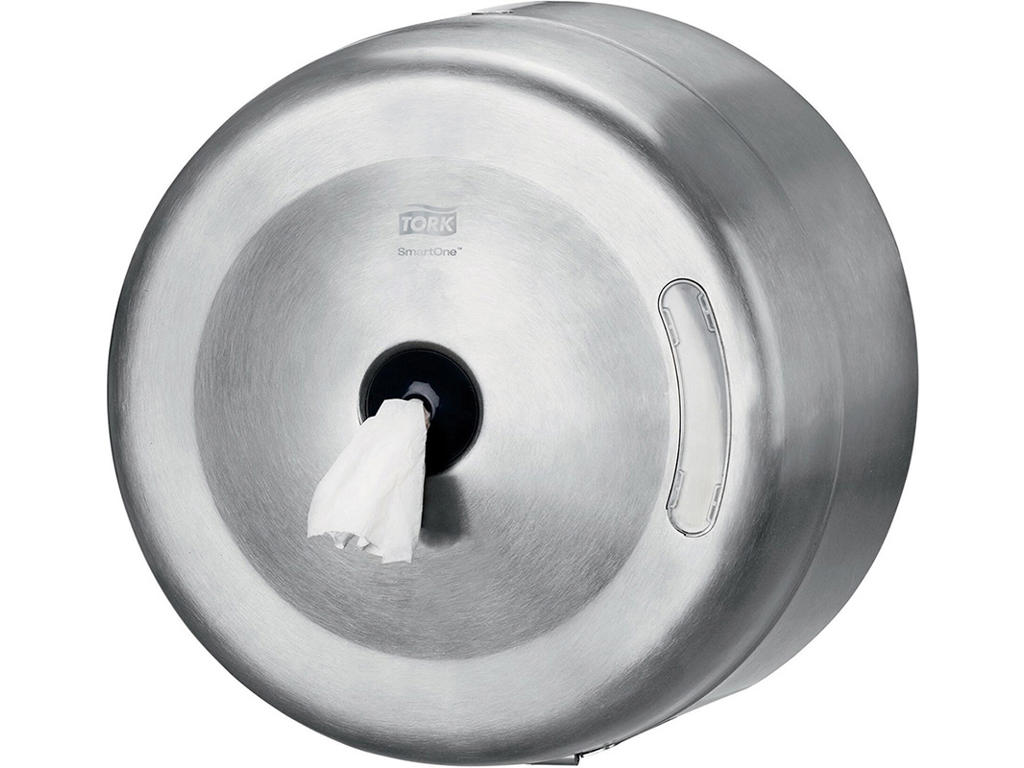 Toiletpapirdispenser, Til 1 rulle, Centertræk, Grå, Tork SmartOne T8