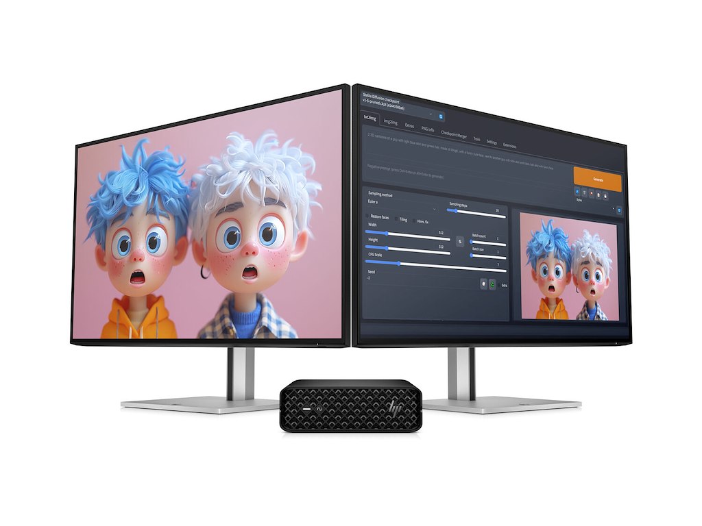 HP Z2 G1i Intel Core Ultra 7 265 32 GB DDR5-SDRAM 1 TB SSD NVIDIA RTX A400 Windows 11 Pro Mini PC Workstation AI PC, AI Workstation Black