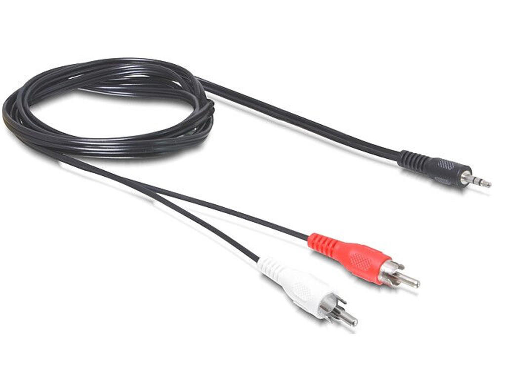 DeLOCK 3.5mm/2 x RCA lydkabel 5 m Sort