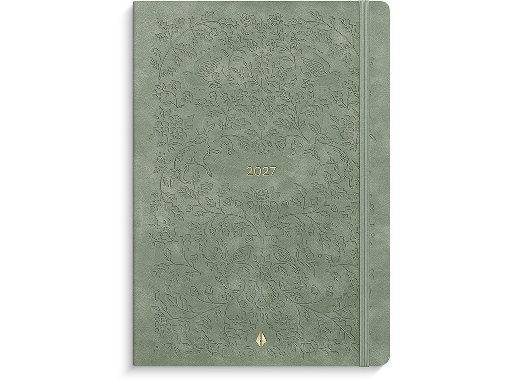 Kalender, 2027, A5 Forma Deluxe Tværformat, 1 uge pr. opslag, Grøn, Mayland