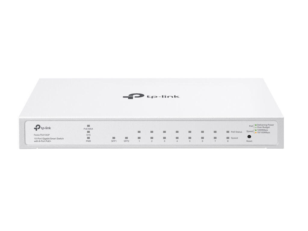 TP-Link FESTA FS310GP netværksswitch Administreret L2/L2+ Gigabit Ethernet (10/100/1000) Strøm over Ethernet (PoE) 1U Hvid
