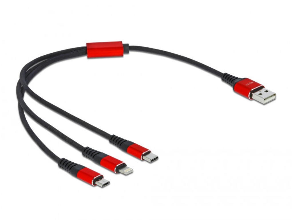 DeLOCK 86708 USB-kabel USB 2.0 0,3 m USB A Sort, Rød