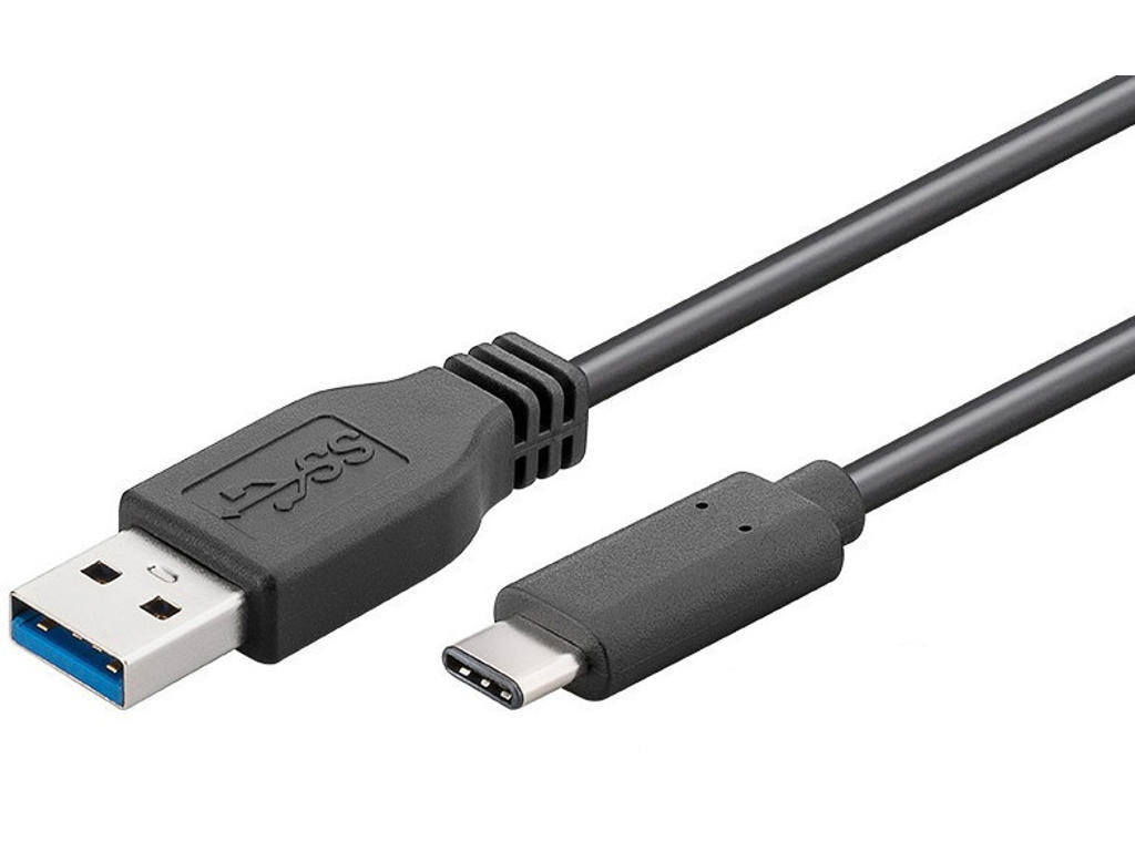 Microconnect USB3.1CA2 USB-kabel USB 3.2 Gen 1 (3.1 Gen 1) 2 m USB C USB A Sort
