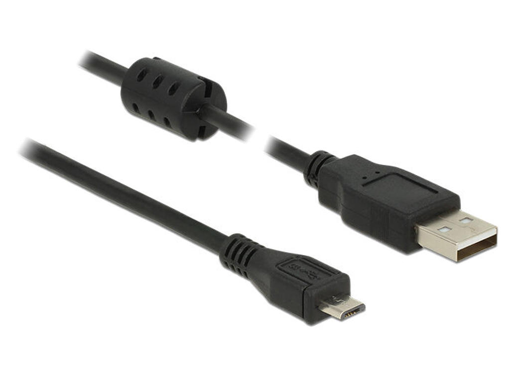 DeLOCK 3m, USB 2.0-A/USB 2.0 Micro-B USB-kabel USB A Micro-USB B Sort