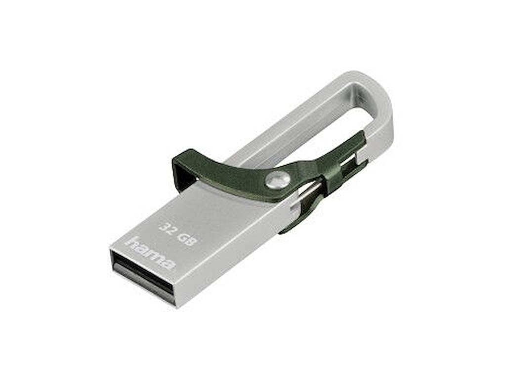 Hama "HOOK-STYLE", USB-nøgle 32 GB USB Type-A 2.0 Grøn, Metallic