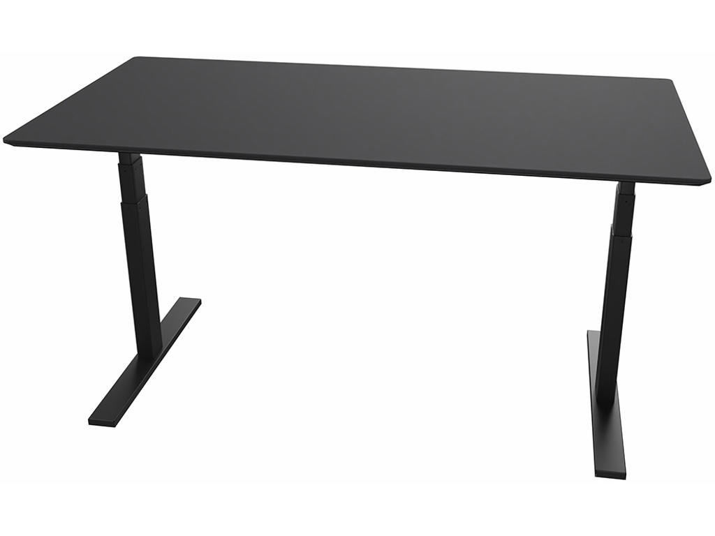 Skrivebord, 180 cm, 90 cm, Bordplade: Sort linoleum, 