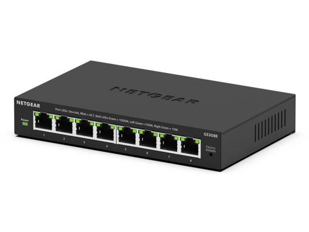 NETGEAR GS308E Administreret L2/L3 Gigabit Ethernet (10/100/1000) Sort