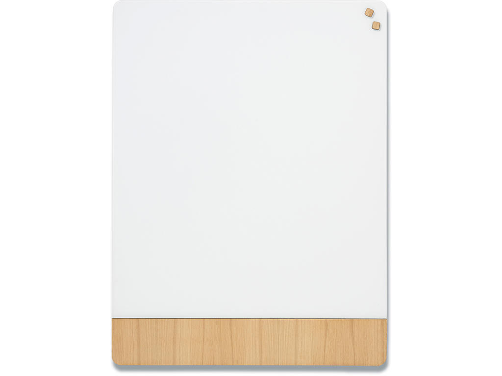 Glastavle, Magnetisk, 90x120 cm, Mat hvid på egefiner bund, Naga