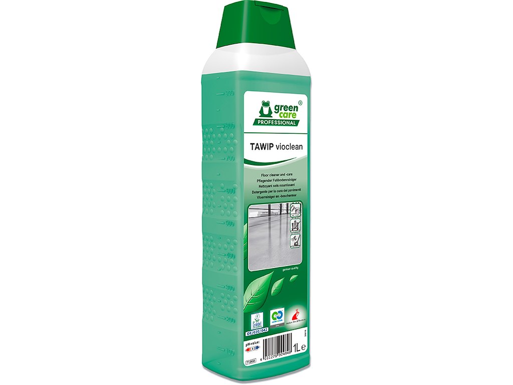Gulvvaskepleje, Uden voks, Med farve, Med parfume, 1 liter, Green Care Tawip Vioclean