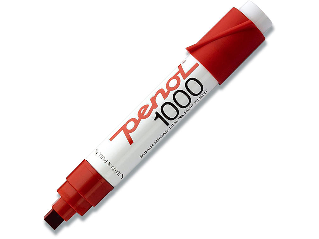 Marker, Skrå spids, 3-16 mm, Rød, Penol 1000