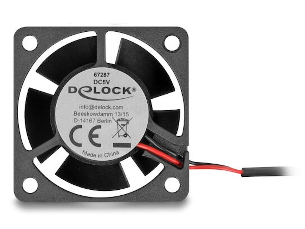DeLOCK 67287 Computerkølesystem Computerkabinet Ventilator 4 cm Sort 1 stk