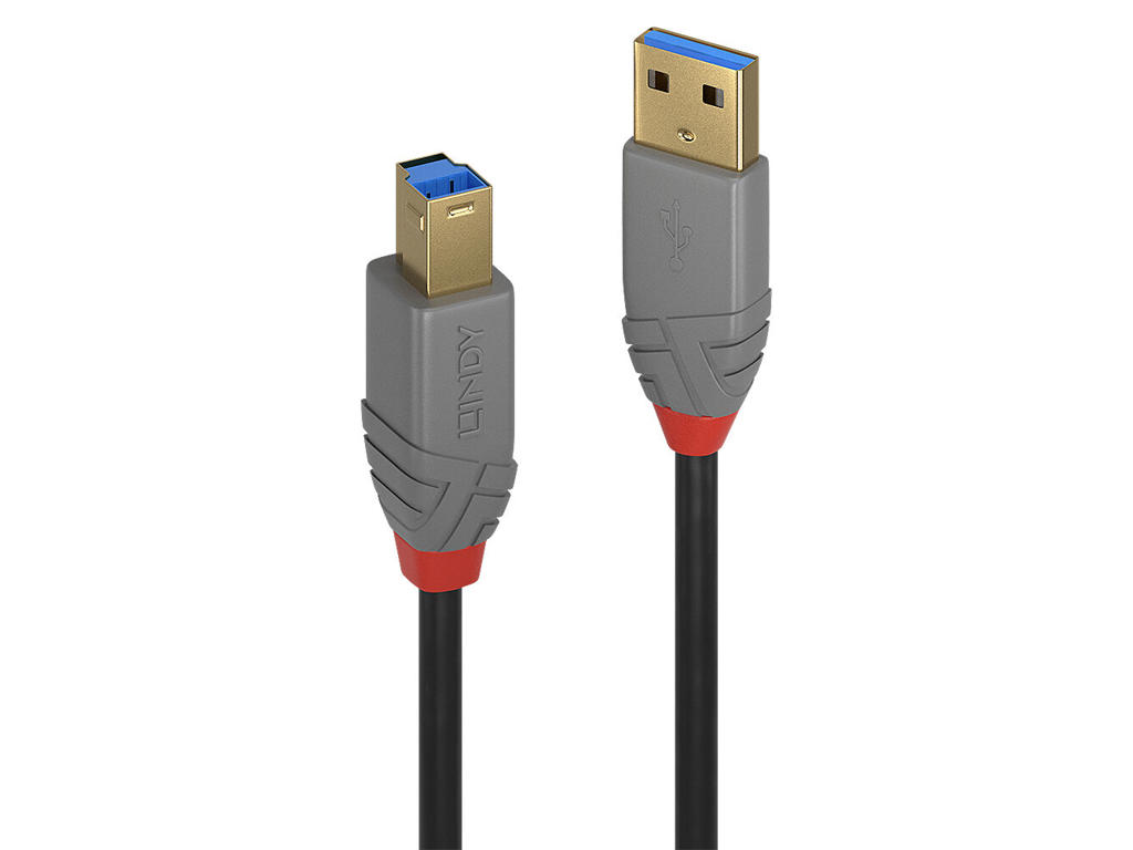 Lindy 36744 USB-kabel USB 3.2 Gen 1 (3.1 Gen 1) 5 m USB A USB B Sort