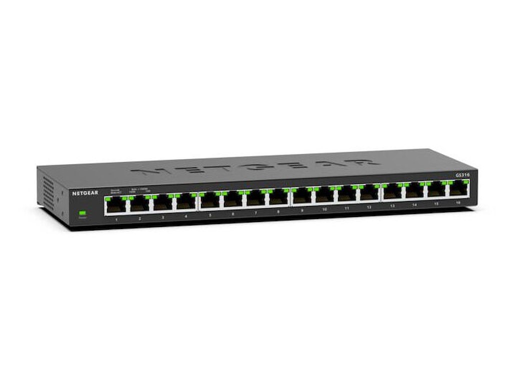 NETGEAR GS316 Ikke administreret L2 Gigabit Ethernet (10/100/1000) Sort
