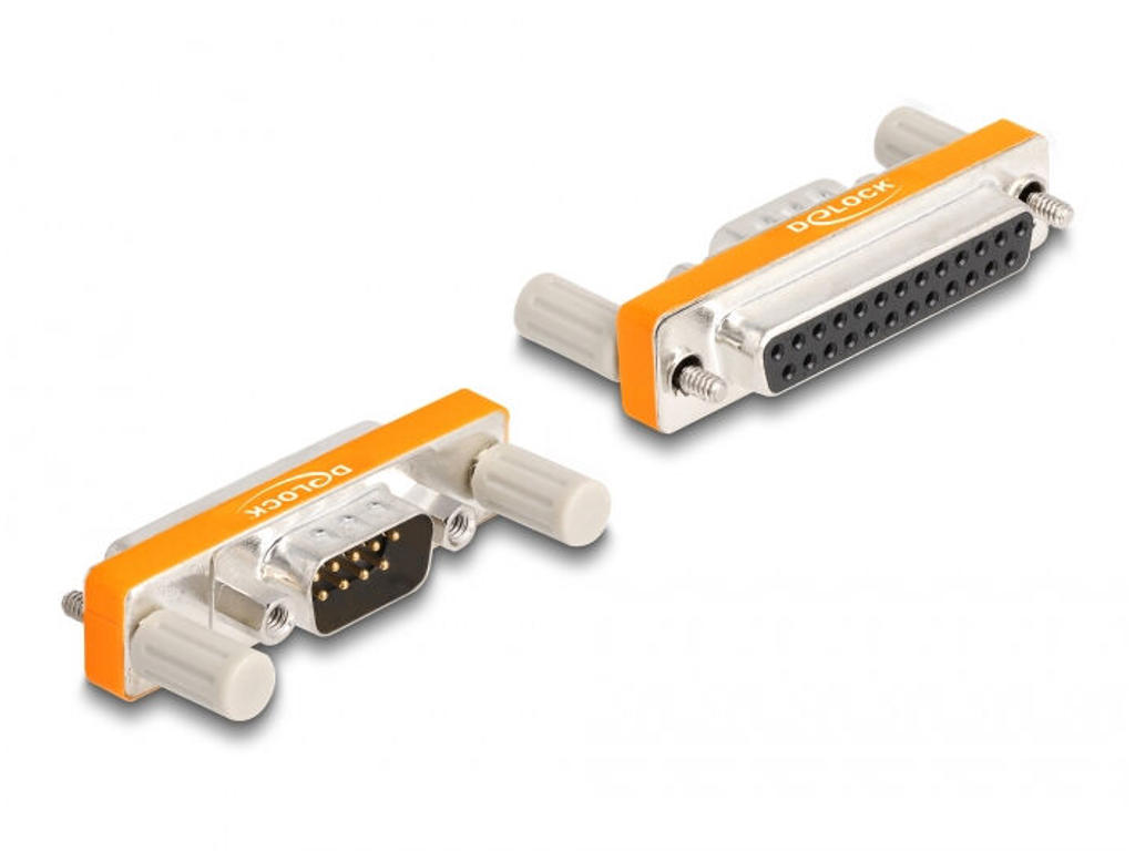 DeLOCK 66982 kabel kønsskifter D-Sub 9 pin D-Sub 25 pin Orange, Sølv
