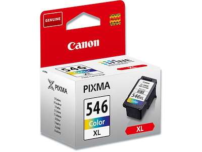 Blækpatron, 1 stk, 300 sider, 3 farver i en, Canon CL-546XL