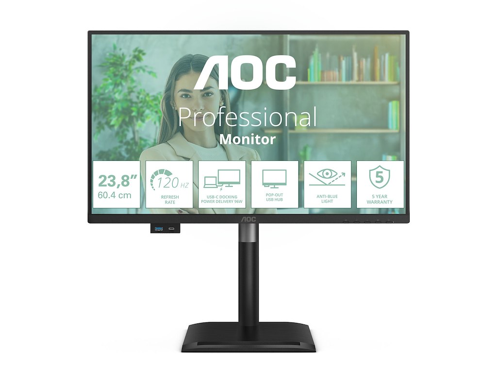 AOC 24P4CV computerskærm 60,5 cm (23.8") 1920 x 1080 pixel Fuld HD LED Sort
