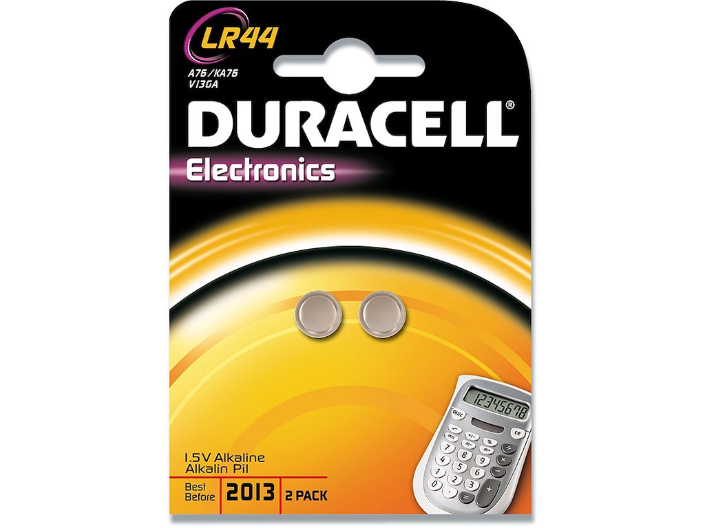 Batteri, LR44, 1.5 V, 2 stk, Duracell Electronics