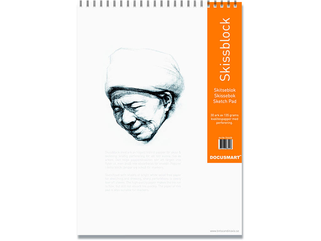 Skitseblok, A3, 135 g/m², 30 ark, BNT Docusmart 