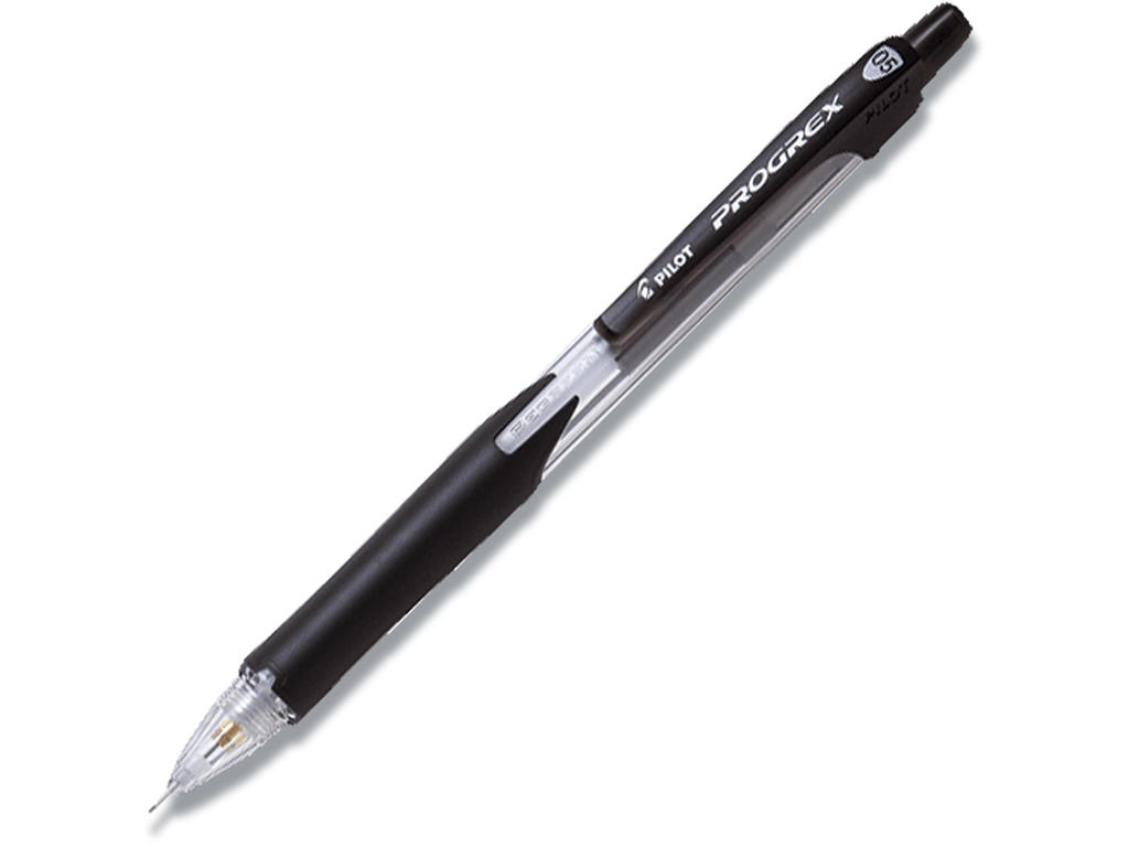 Stiftblyant, 0.5 mm, Pen: Sort, Med gummigreb, Pilot Progrex H-125-SL-BG-B