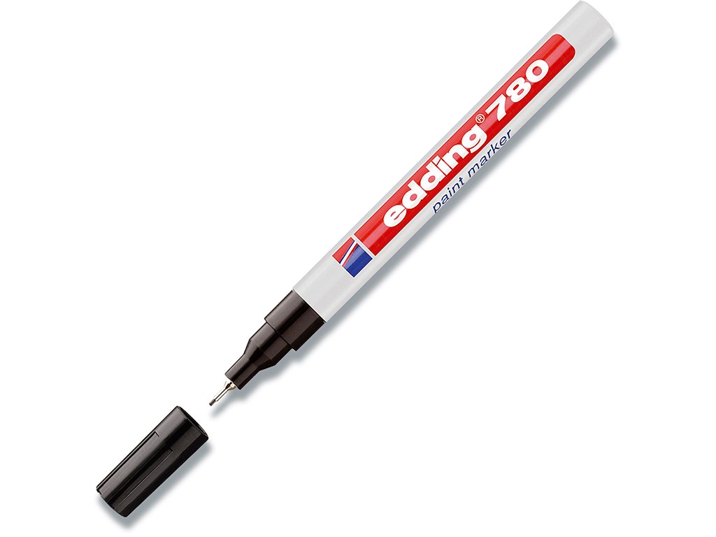 Paint marker, 0.8 mm, Sort, Metalindfattet spids, Edding Paint 780