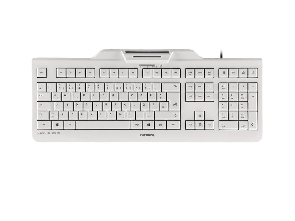 CHERRY KC 1000 SC tastatur Kontor USB QWERTY Nordisk Sort