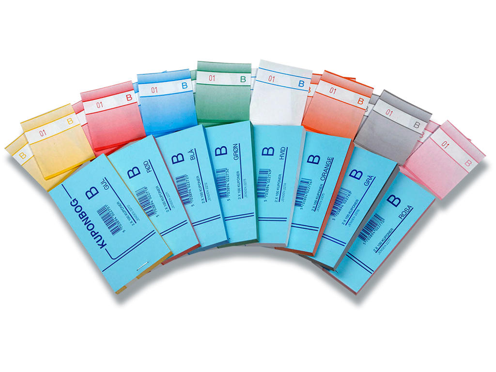 Kuponbog, Assorteret, 10 bøger, 2x100 kuponer, GF 