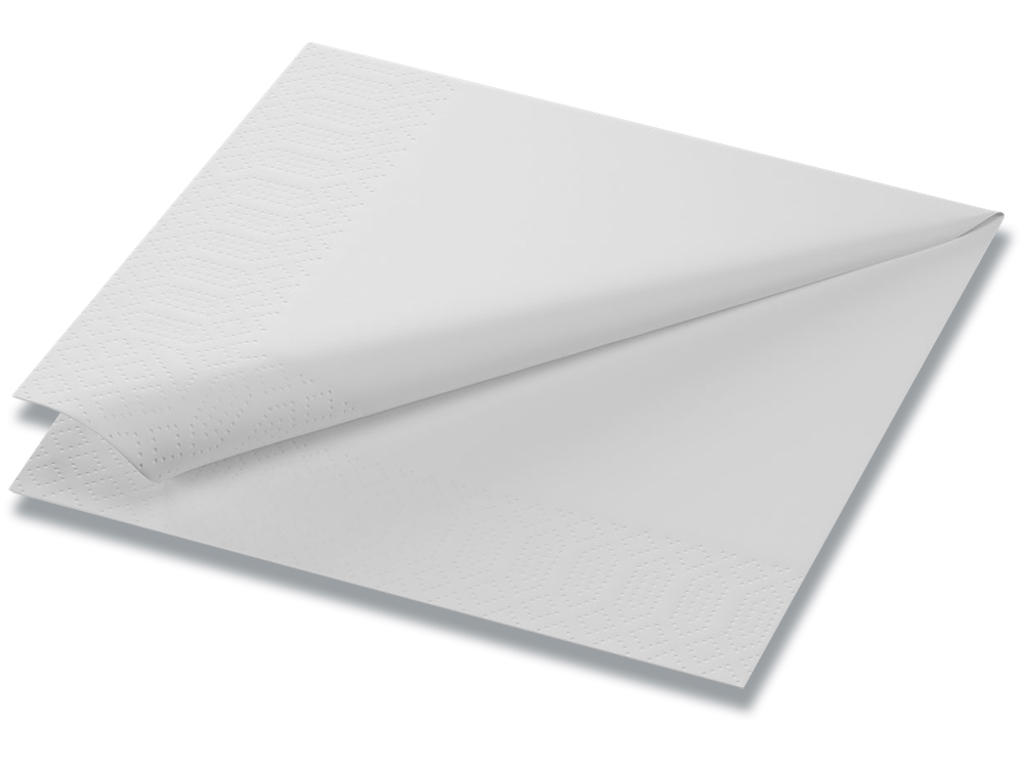 Servietter, 2 lag, Hvid, 33x33 cm, 125 stk, Duni