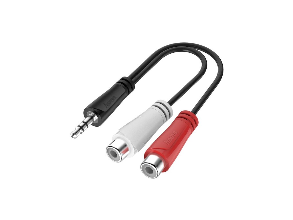 Hama 00200350 lydkabel 0,15 m 3.5mm RCA Sort
