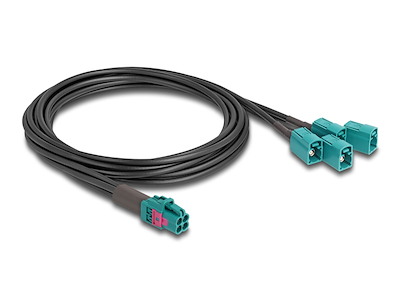 DeLOCK 90118 koaxial kabel 1 m Mini FAKRA Z 4 x FAKRA Z Sort, Blå