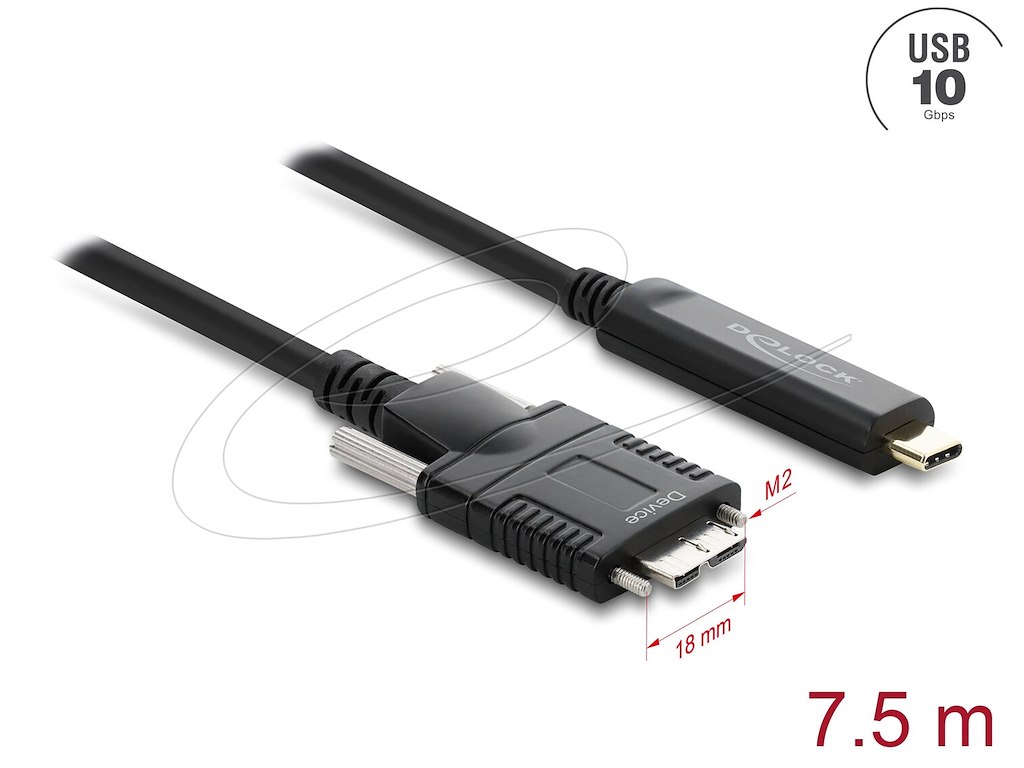 DeLOCK 83629 USB-kabel USB 2.0 7,5 m USB C Micro-USB B Sort
