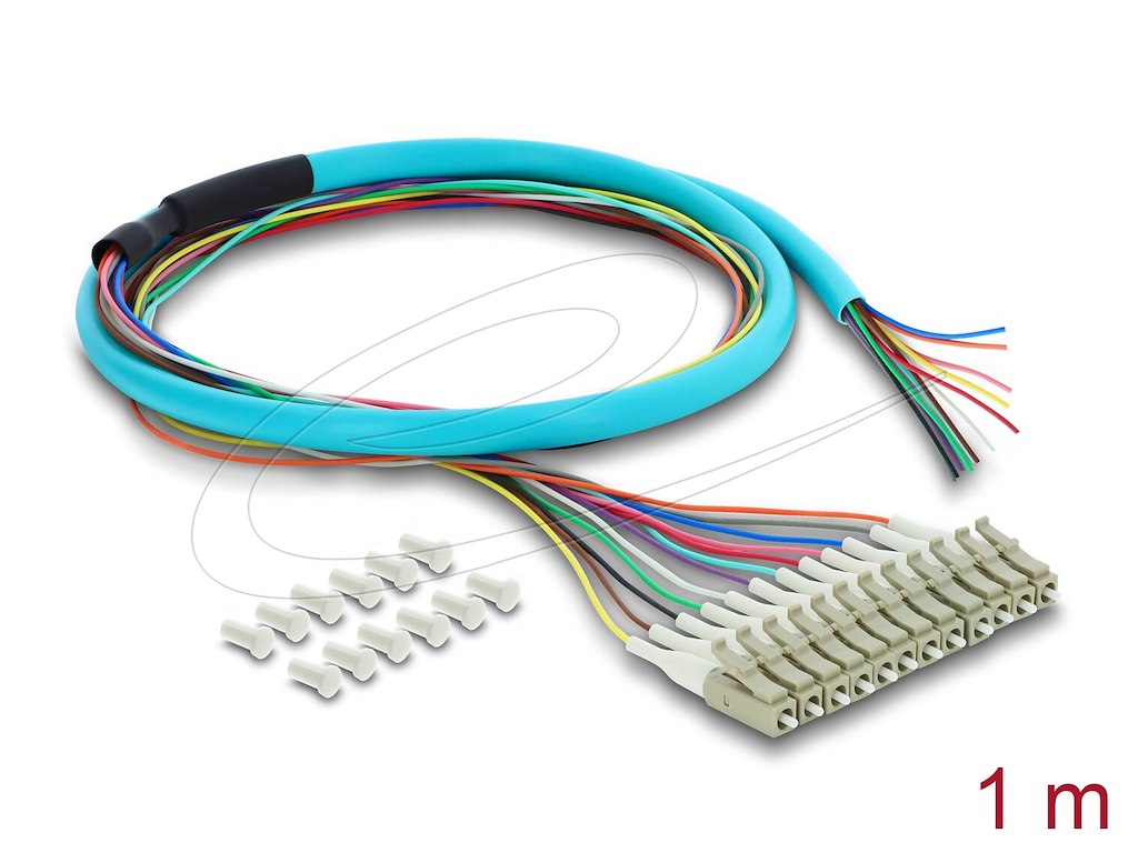 DeLOCK 91054 InfiniBand og fiberoptisk kabel 1 m 12x LC Pigtail Blå