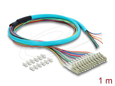 DeLOCK 91054 InfiniBand og fiberoptisk kabel 1 m 12x LC Pigtail Blå