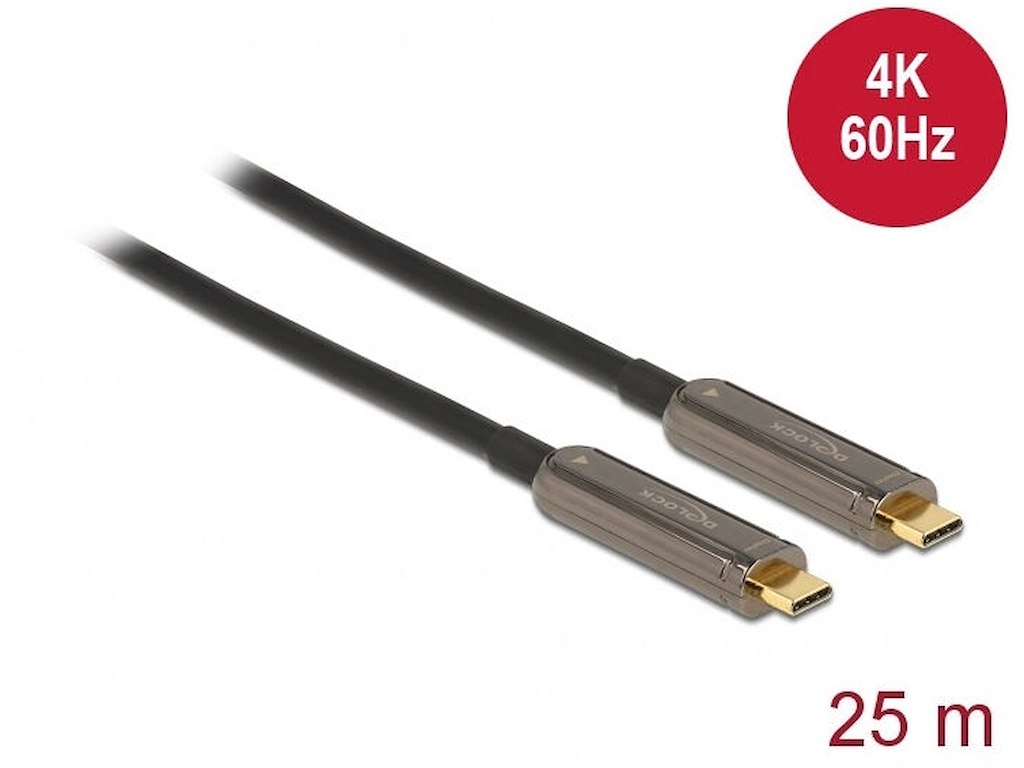 DeLOCK 84126 USB-kabel USB 3.2 Gen 1 (3.1 Gen 1) 25 m USB C 21,6 Gbit/sek. Sort