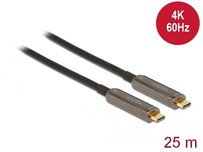 DeLOCK 84126 USB-kabel USB 3.2 Gen 1 (3.1 Gen 1) 25 m USB C 21,6 Gbit/sek. Sort