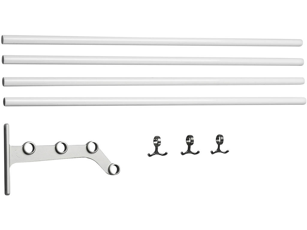 Hattehylde tillægsdel, Nostalgi, Modelnr 291, L=1000 mm hvid/aluminium, Essem Design DK