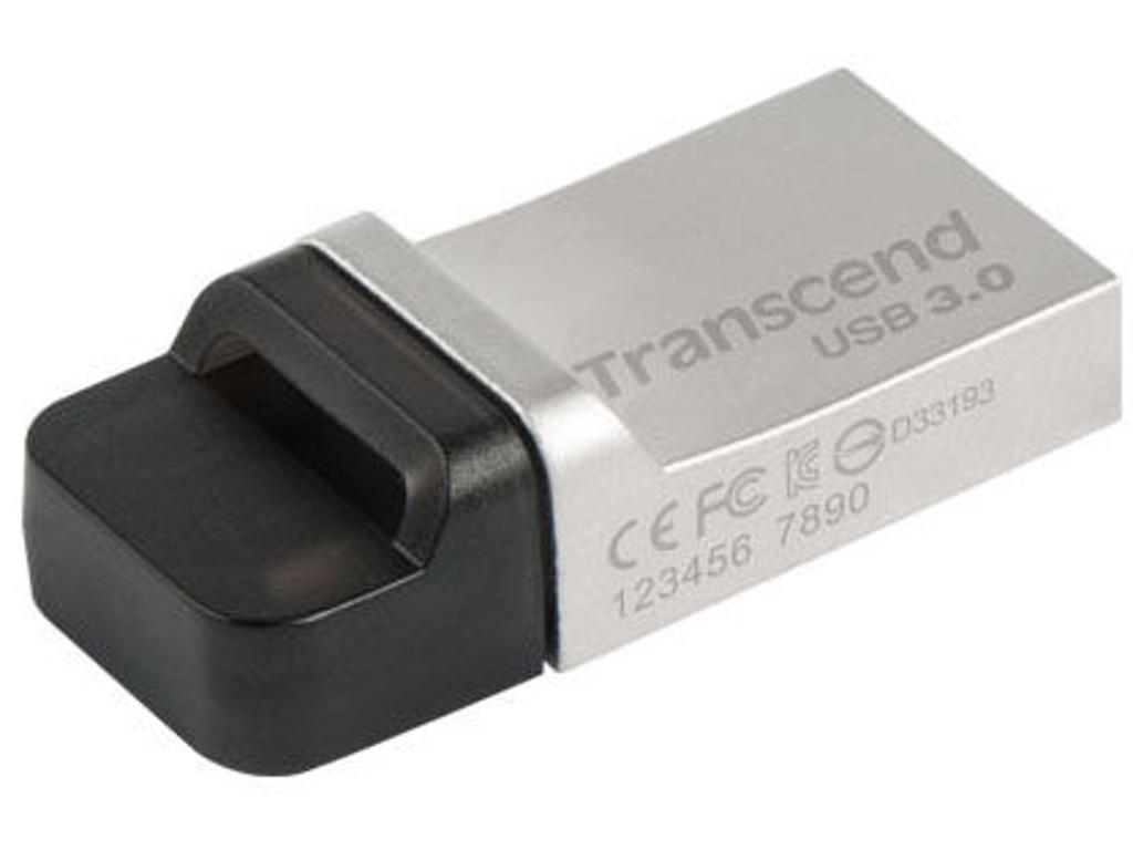 Transcend JetFlash 880 OTG 32GB USB-nøgle USB Type-A / Micro-USB 3.2 Gen 1 (3.1 Gen 1) Sort, Sølv