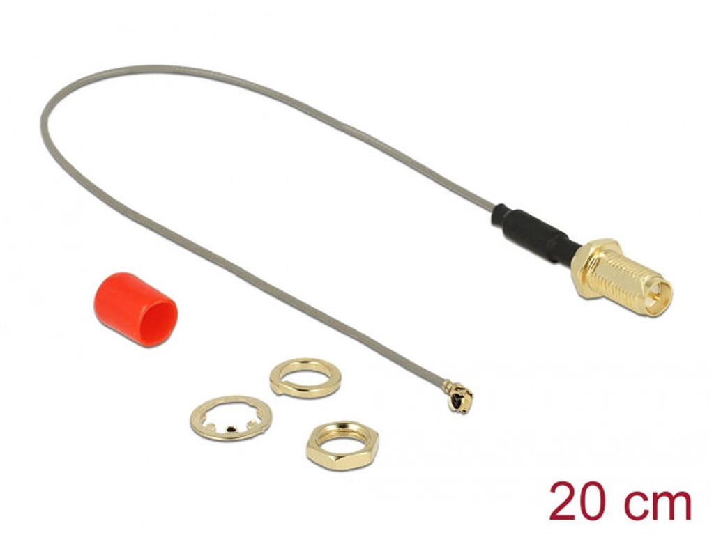 DeLOCK 89831 koaxial kabel 0,2 m RP-SMA Grå