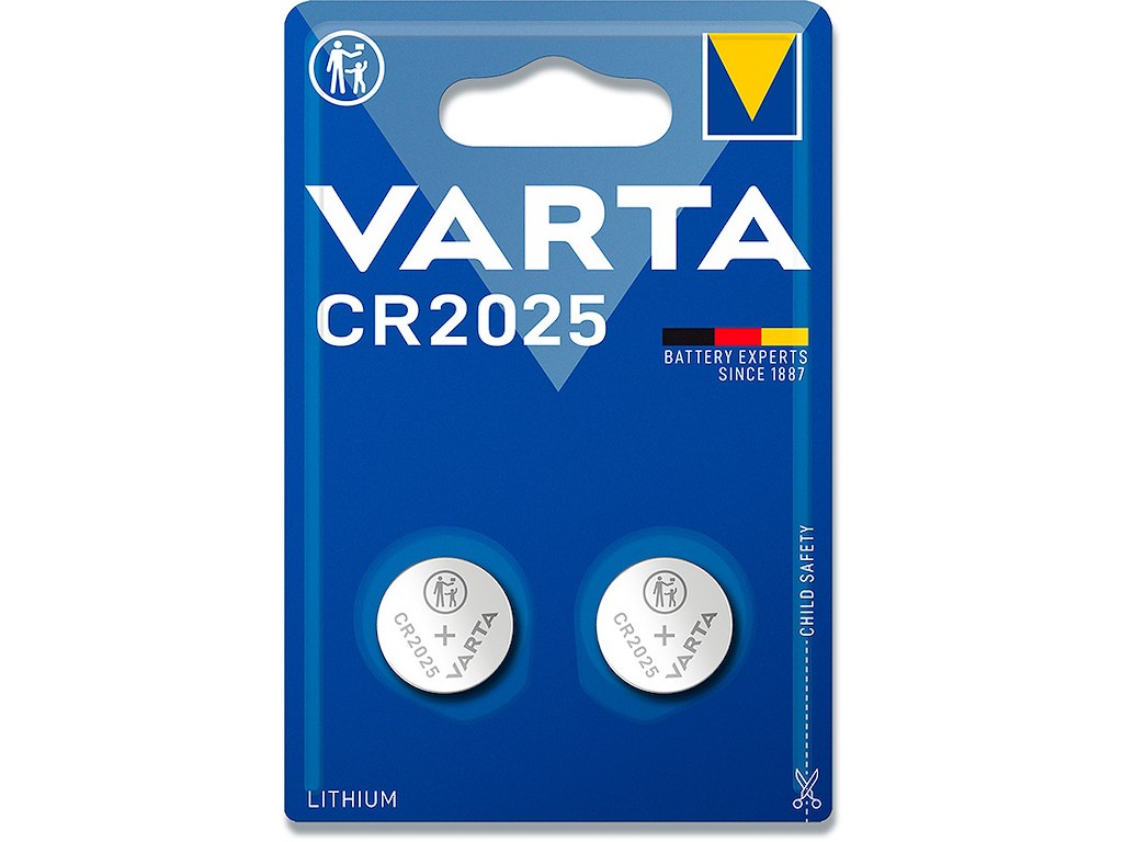Batteri, CR2025, 3 V, 2 stk, Varta Electronic