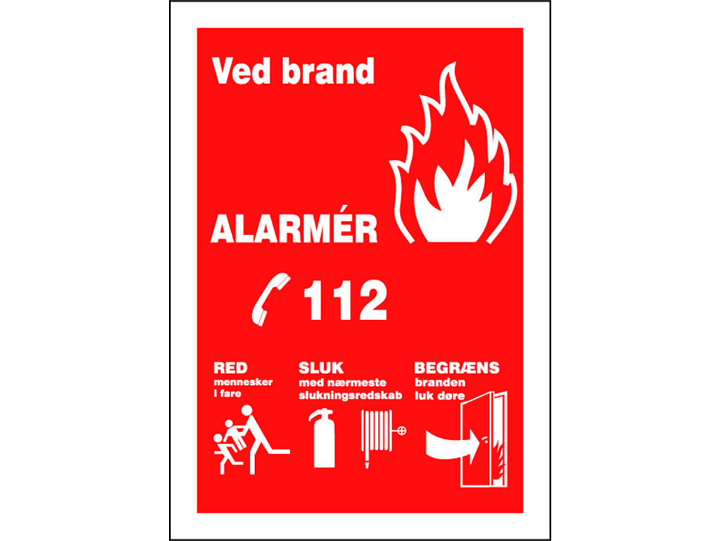 Advarselsskilt, A4, Plast, "112", OX-ON