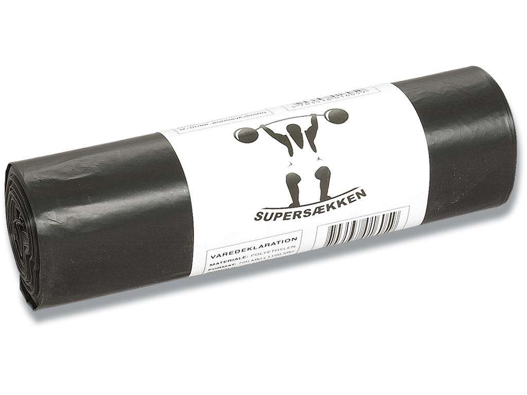 Affaldssække, 50 liter, 1 rulle, 10 sække pr rulle, Sækko-Boy Supersæk