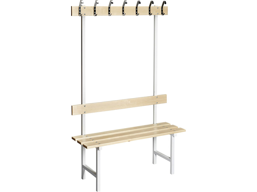 Bænk fristående, Modelnr 70, L=1500 mm enkel birk/hvid, Essem Design DK