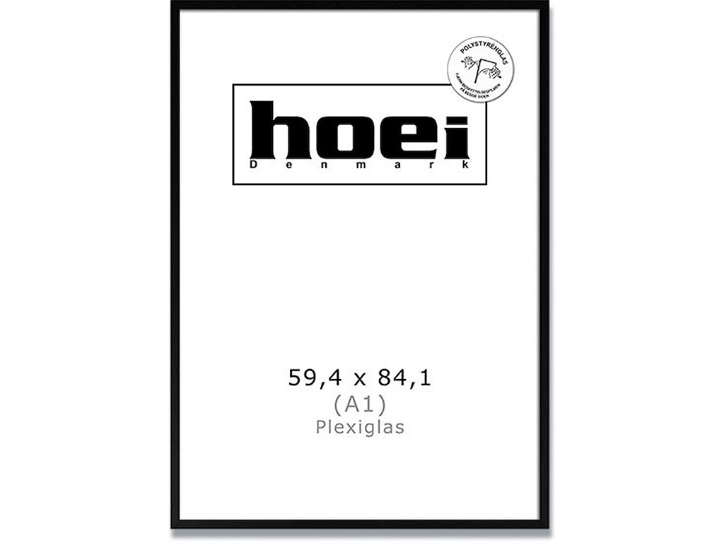 Fotoramme, 59.4x84.1 cm - A1, Sort, Fyrretræ, Hoei 190