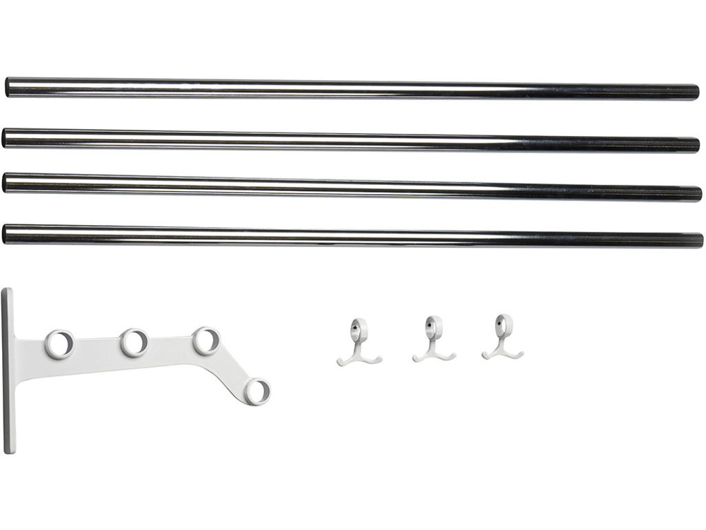 Hattehylde tillægsdel, Nostalgi, Modelnr 291, L=1000 mm krom/hvid, Essem Design DK