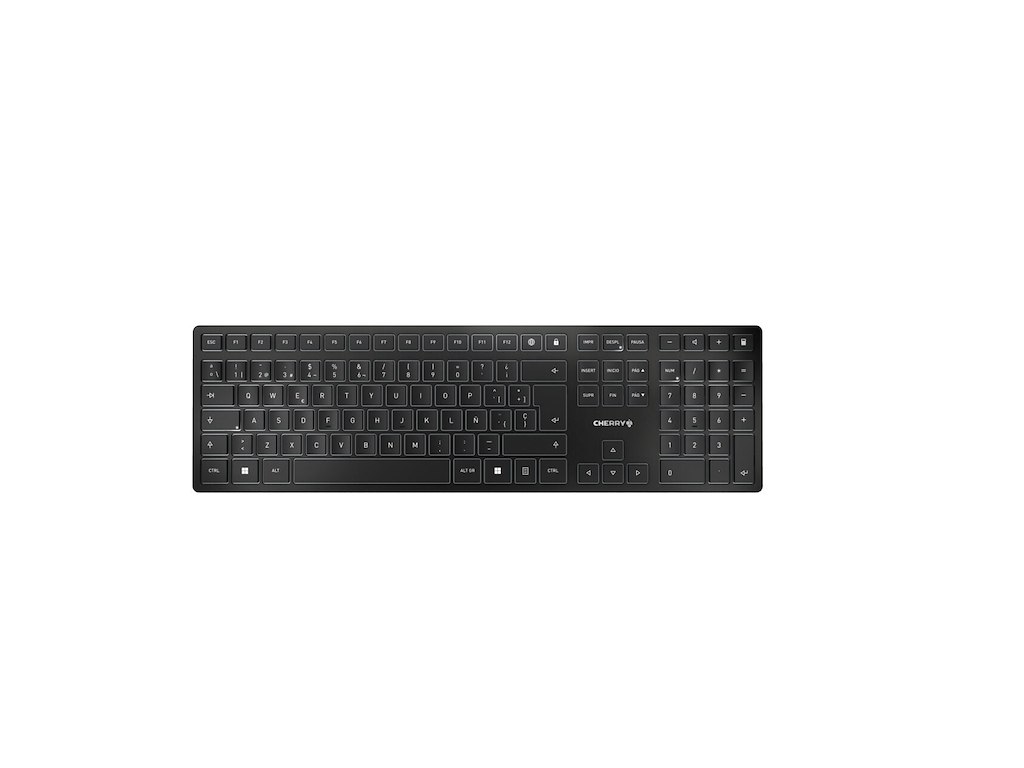 CHERRY KW 9100 SLIM tastatur Universel RF trådløs + Bluetooth QWERTY Spansk Sort