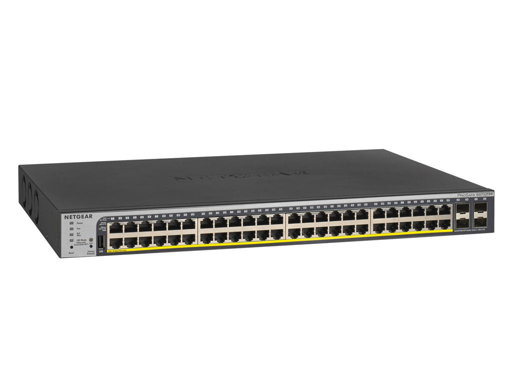 NETGEAR GS752TPP Administreret L2/L3/L4 Gigabit Ethernet (10/100/1000) Strøm over Ethernet (PoE) 1U Sort