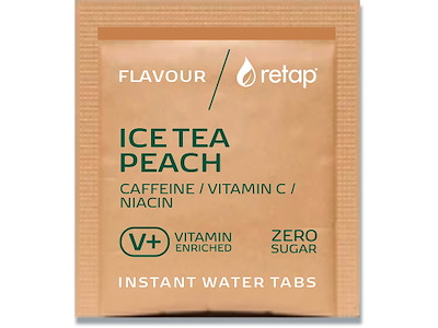 Smagstablet, Til vand, IceTea Peach, 0.4g, 100 stk, Retap