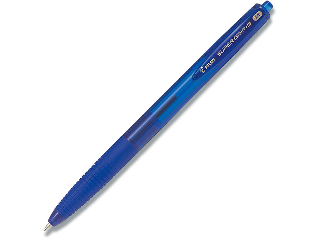 Kuglepen, 1.0 mm, 0.27 mm, Blå, Pilot Super Grip G Medium BPGG-8R-M-L