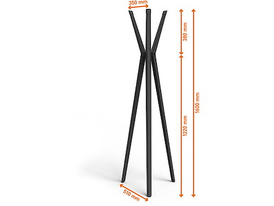 Stumtjener, 6 knager, Sort, Durable DURASTORE