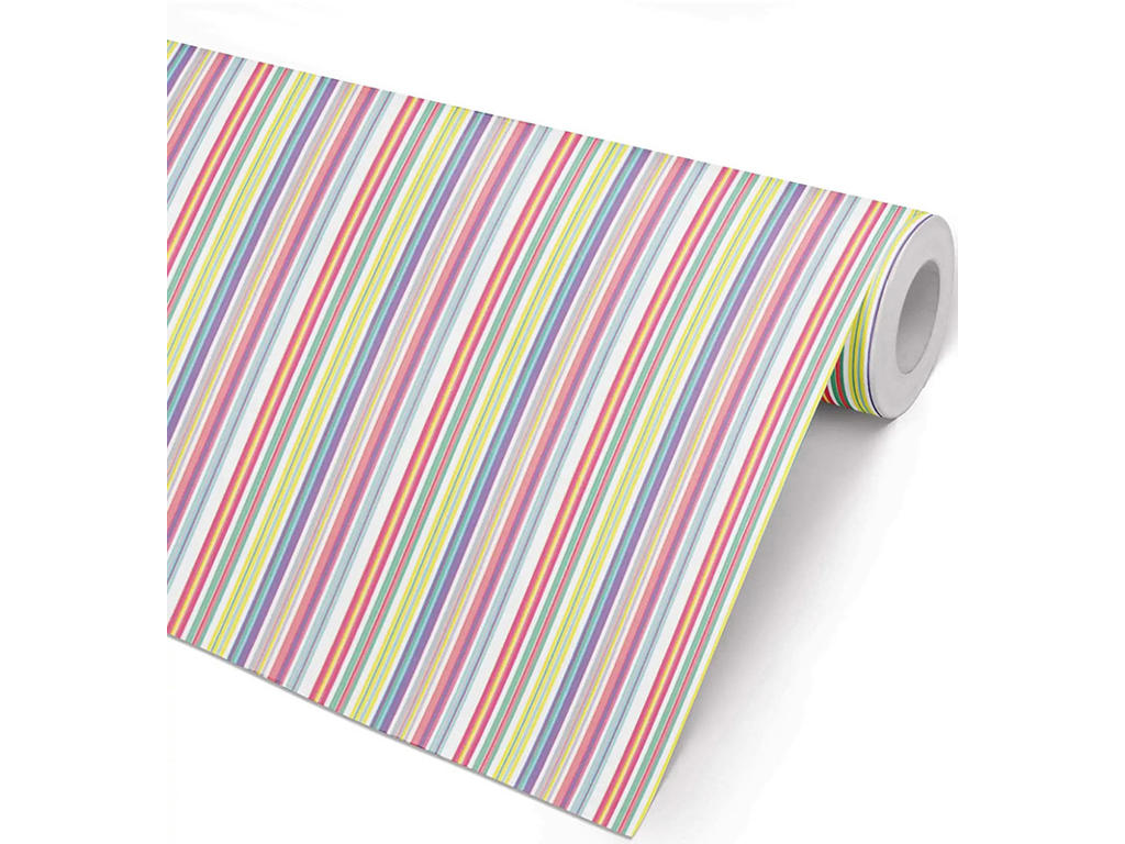 Gavepapir, Multistripes, 57 cm, 154 m, Hedlunds